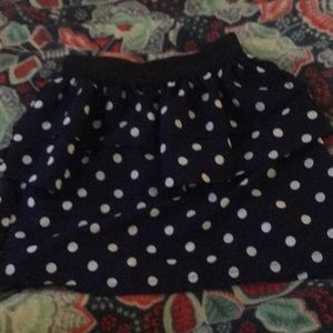 Polka dot skirt navy blue and white good condition